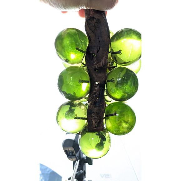 Large Green Lucite Grapes Bunch Vintage Decor Translucent Plastic - Picture 15 of 16